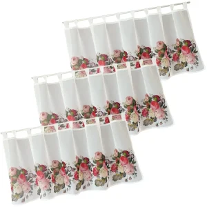 Scheibengardine Organza Blumen in 3 Größen