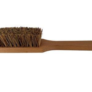 Garten- & Rasenmäherbürste 28 cm aus Holz – extra feste Naturfasern mit Reinigungskante