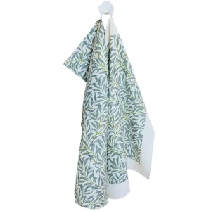 Geschirrtücher Abtrockentücher Olivenblätter mediterran Druck grün 2 Stk 50x70cm